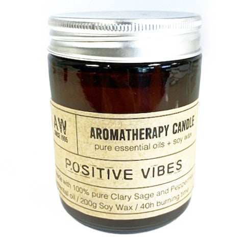 Positive Vibes Aromatherapy Candle – 450g | Soy Wax with Clary Sage & Peppermint Essential Oils