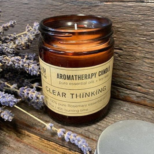 Clear Thinking Aromatherapy Candle – 450g | Soy Wax with Rosemary Essential Oil
