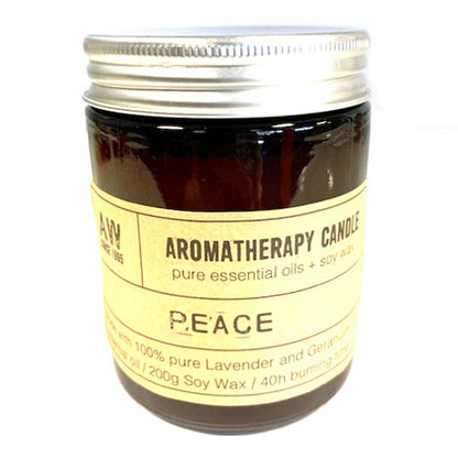 Peace Aromatherapy Candle – 450g | Soy Wax with Lavender & Geranium Essential Oils