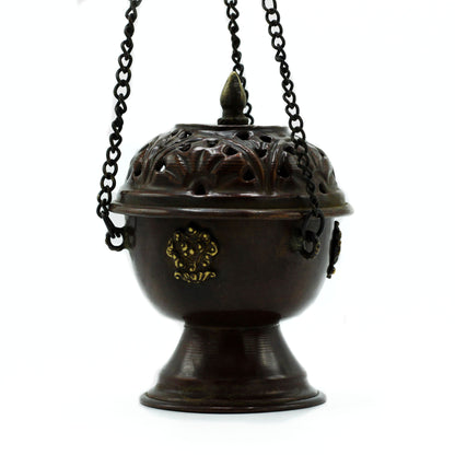 Copper Tibetan Incense Burner – Classic Hanging Pot | Handcrafted Antique Style
