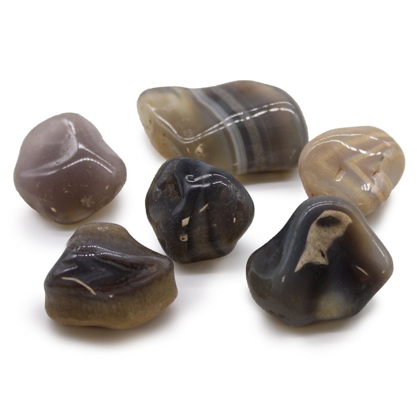 Grey Agate African Tumble Stones – Large | 6-Pack