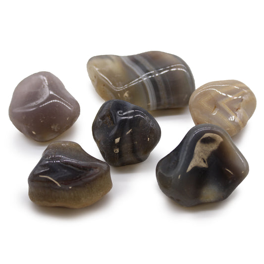 Grey Agate African Tumble Stones – Large | 6-Pack