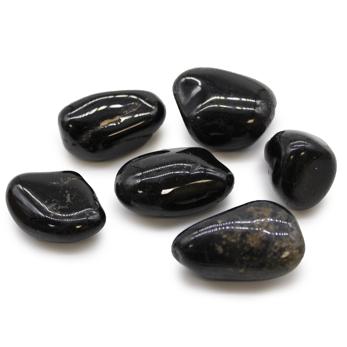 Black Onyx African Tumble Stones – Large | 6-Pack
