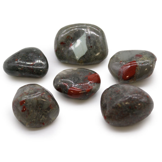 Bloodstone African Tumble Stones – Large | 6-Pack