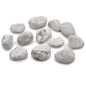 White Howlite African Tumble Stones – Medium | 12-Pack