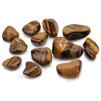 Tiger's Eye African Tumble Stones – Medium | 12-Pack