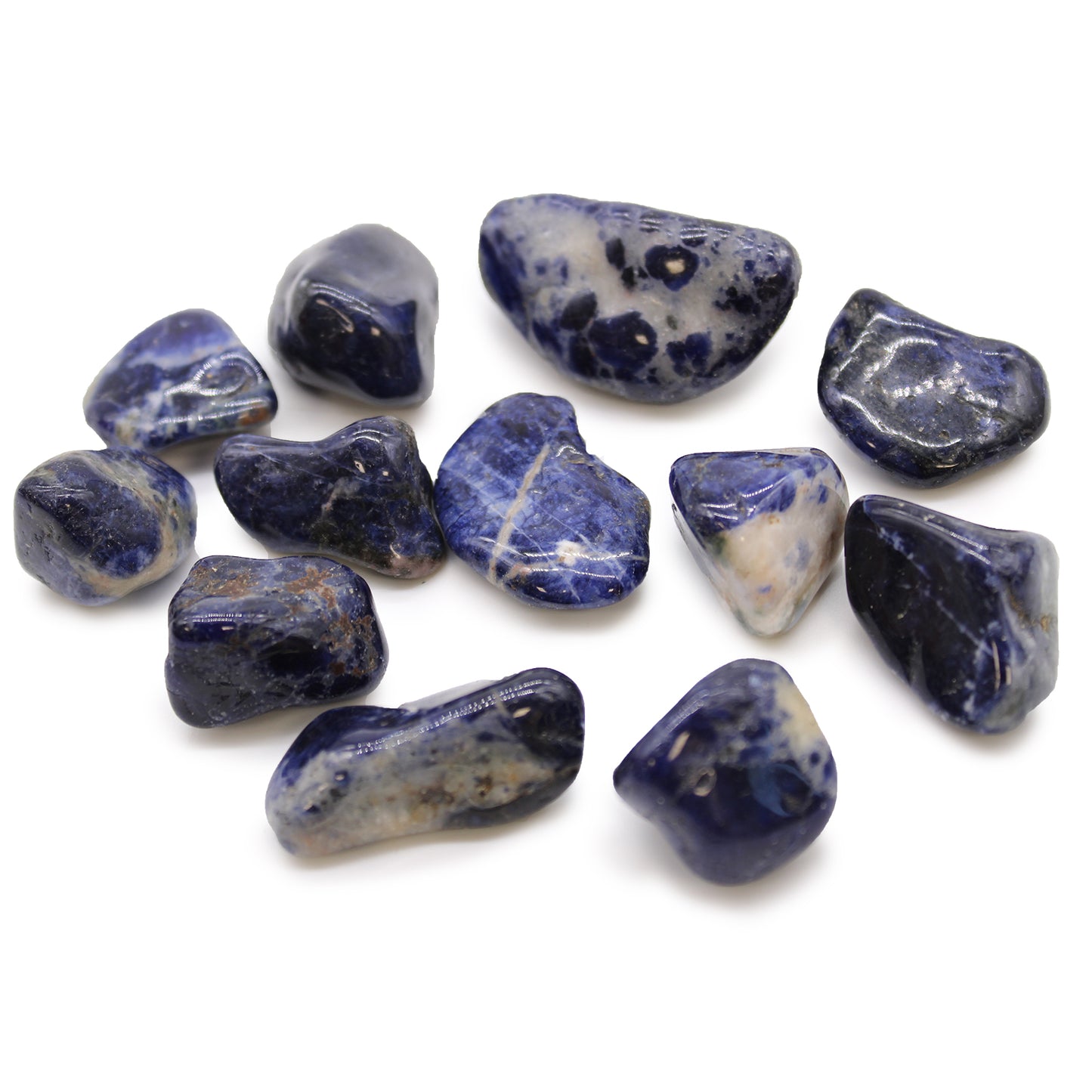Sodalite African Tumble Stones – Medium | 12-Pack