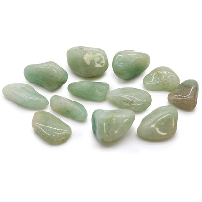 Green Aventurine African Tumble Stones – Medium | 12-Pack