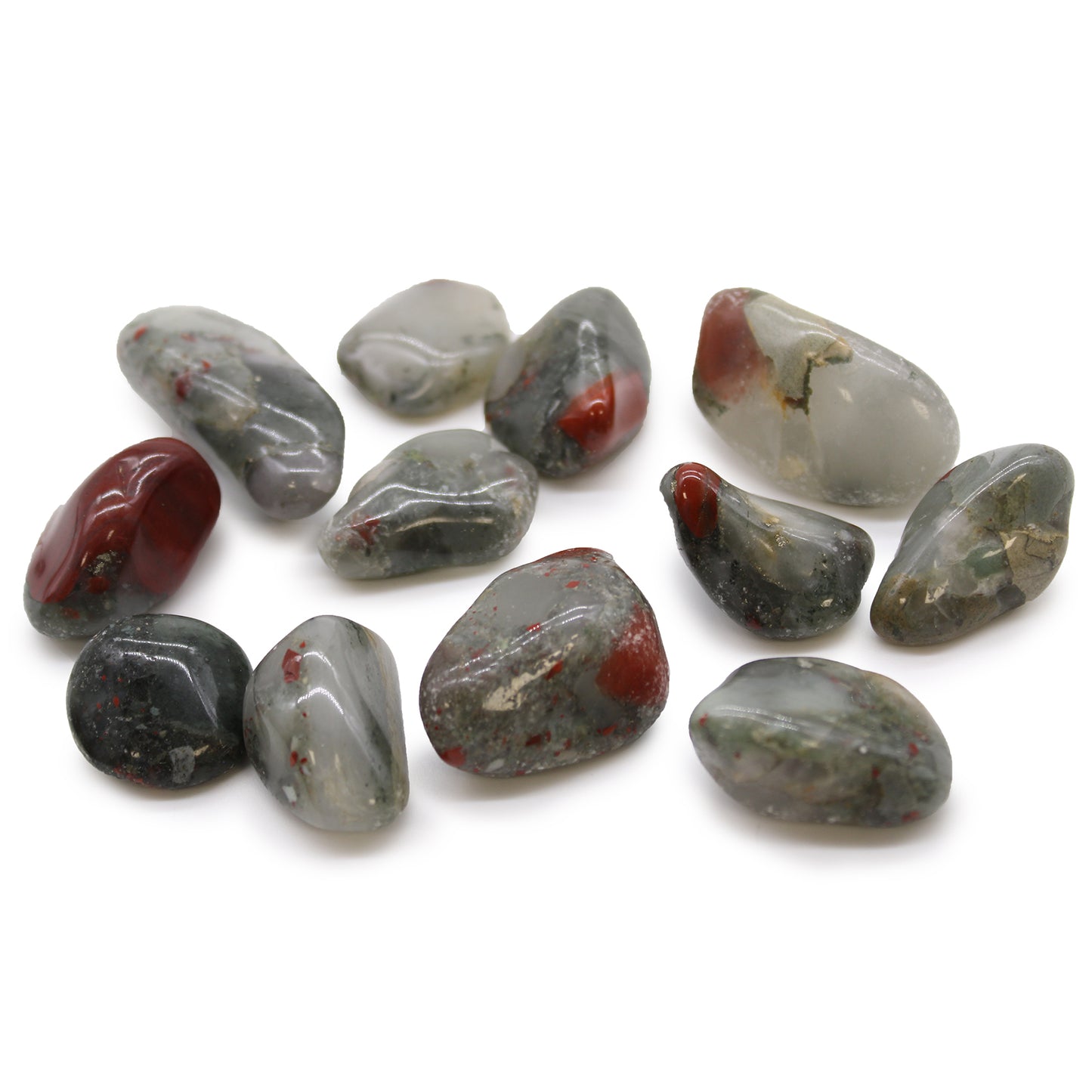 Bloodstone African Tumble Stones – Medium | 12-Pack