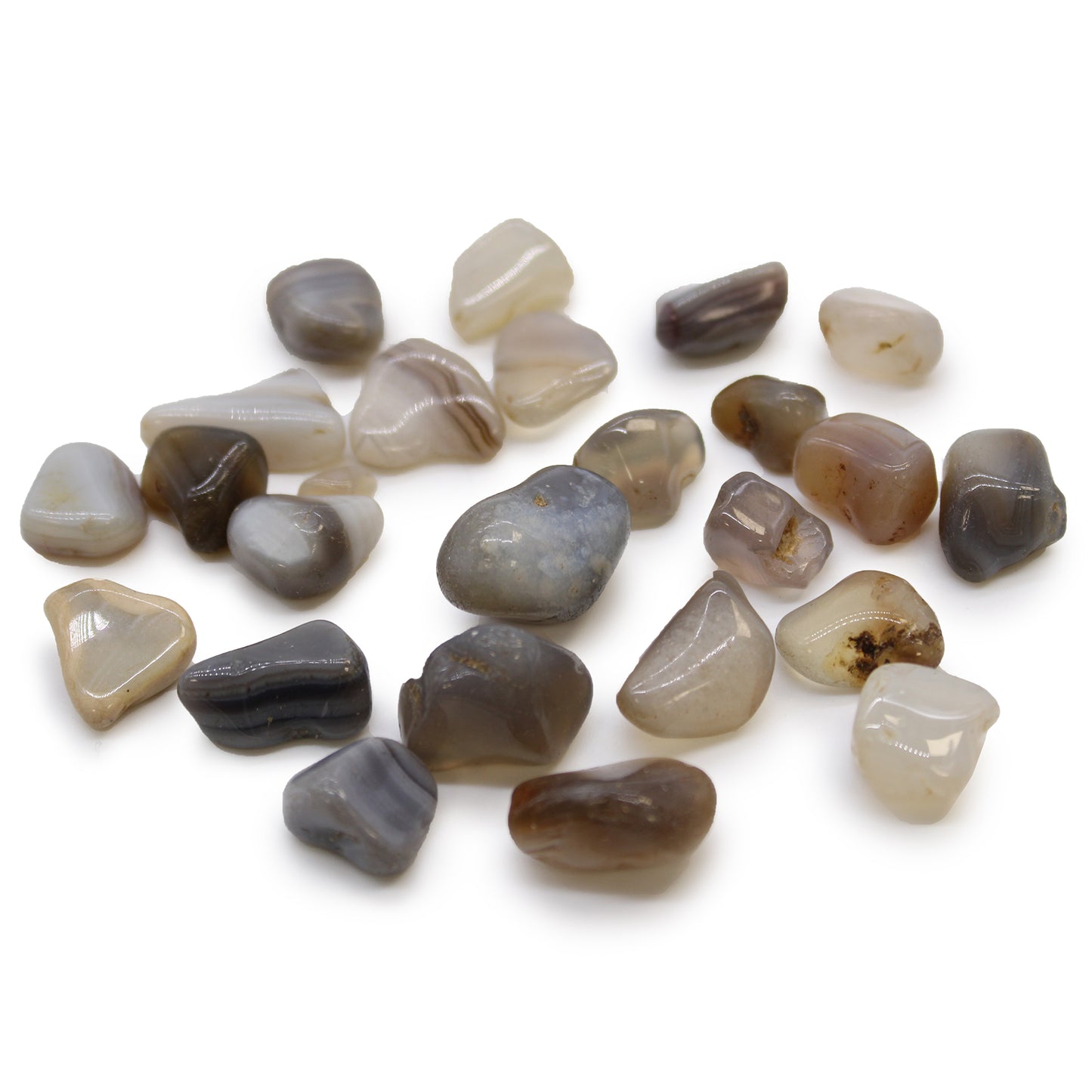 Grey Agate African Tumble Stones – Small | 24-Pack