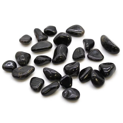 Black Onyx African Tumble Stones – Small | 24-Pack