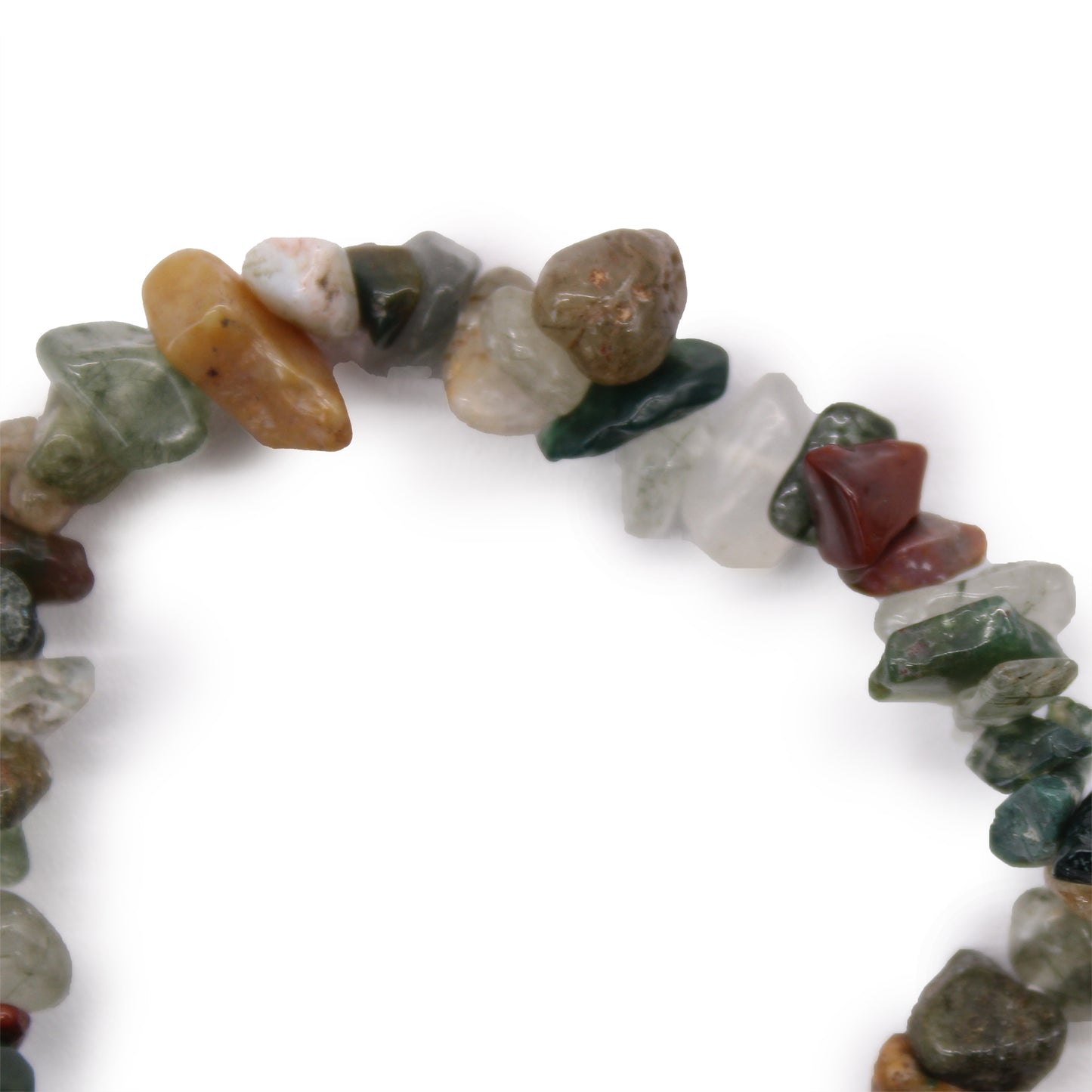 Gemstone Chip Bracelet – Moss Agate | Elastic Fit
