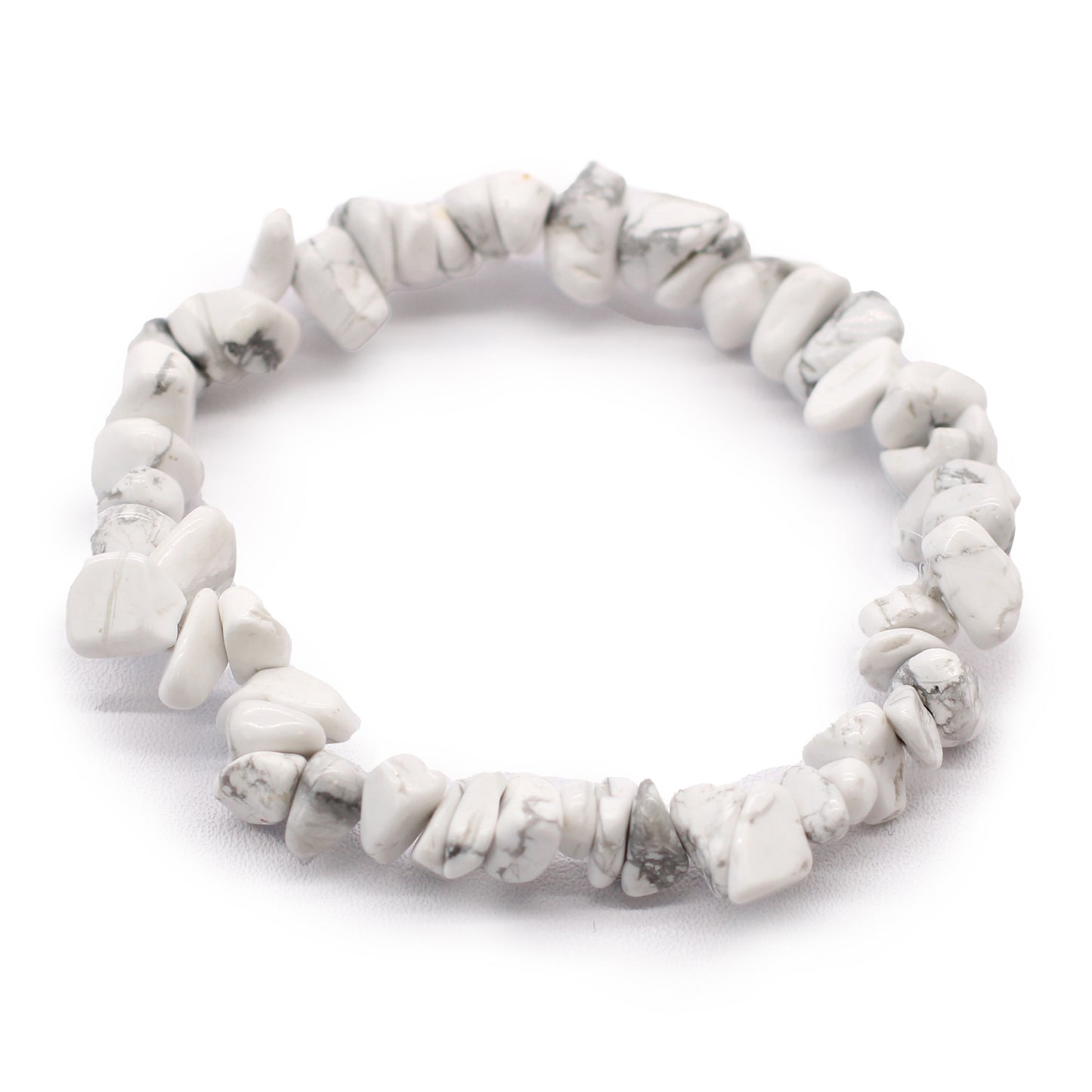 Gemstone Chip Bracelet – White Jasper | Elastic Fit