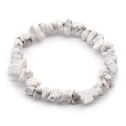 Gemstone Chip Bracelet – White Jasper | Elastic Fit