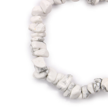 Gemstone Chip Bracelet – White Jasper | Elastic Fit