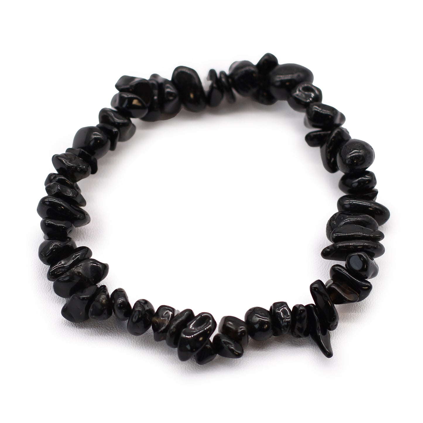 Gemstone Chip Bracelet – Black Agate | Elastic Fit