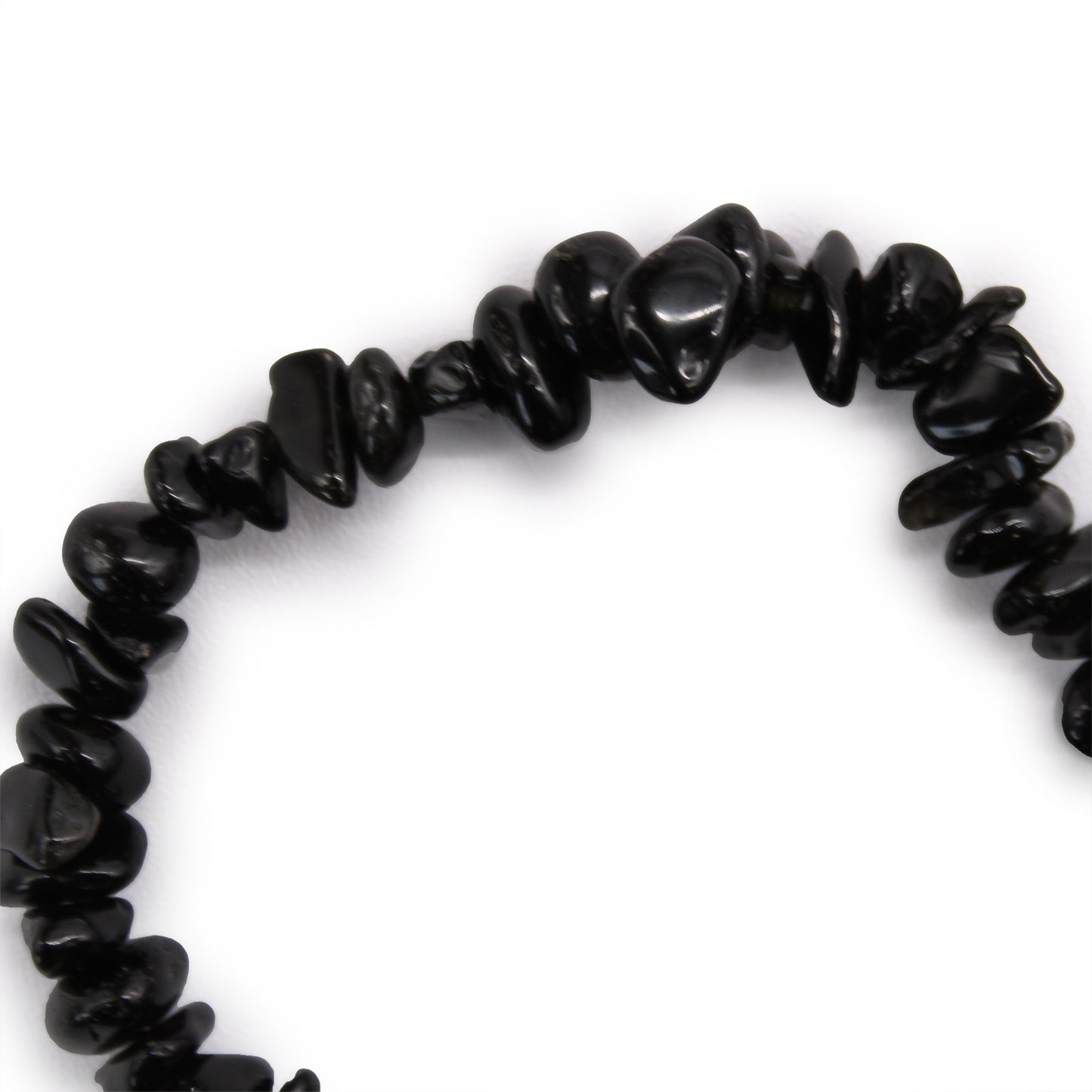 Gemstone Chip Bracelet – Black Agate | Elastic Fit