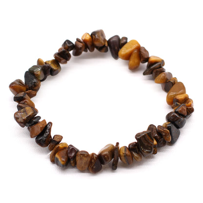 Gemstone Chip Bracelet – Tiger's Eye | Elastic Fit