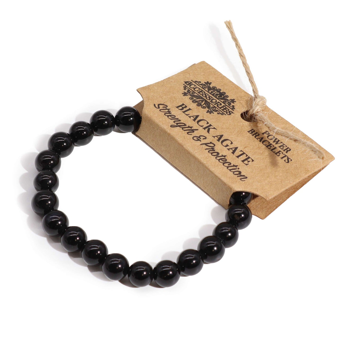 Power Gemstone Bracelet – Black Agate | Strength & Protection
