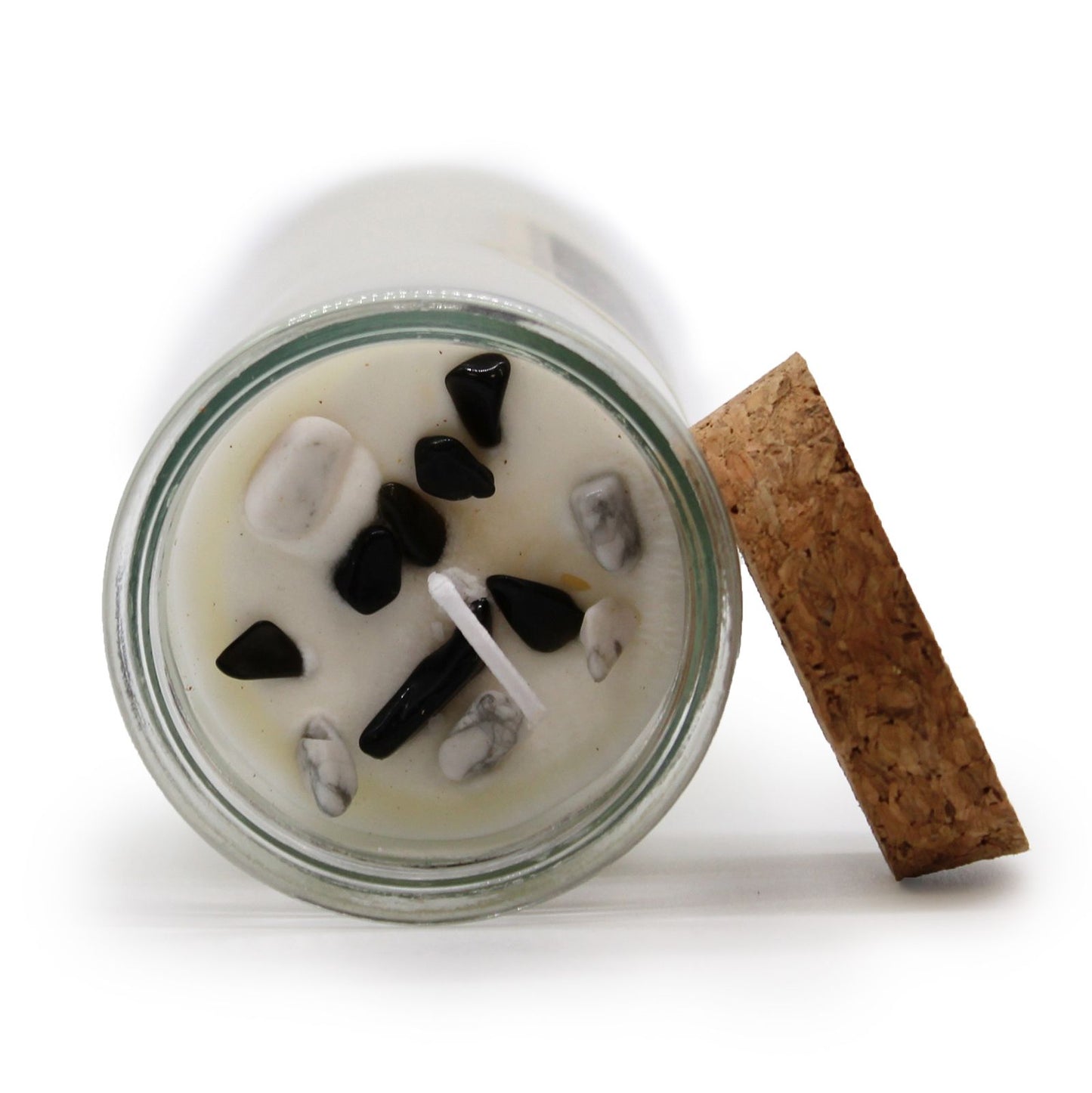 Magic Spell Candle - Balance | Soy Wax with Black Agate + White Jasper Gemstones & Ylang Ylang Fragrance