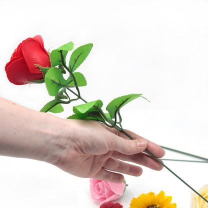 Craft Soap Flowers – Medium Red Roses | Pack of 10