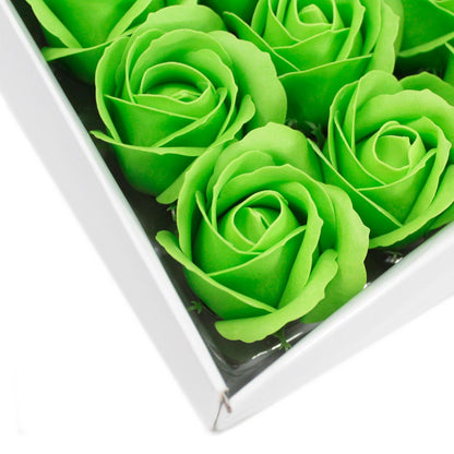 Craft Soap Flowers – Medium Green Roses | Pack of 10