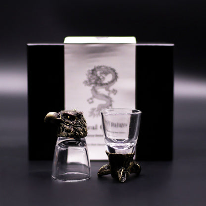 Wild Forest Creatures Bottom Up Shot Glasses – 50ml x Set of 6 | Antique Bronze