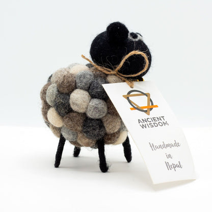 Little Felt Sheep – Multi-toned Grey | Sustainable Sourced Materials