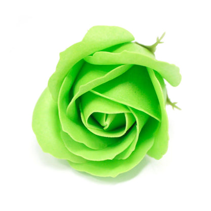 Craft Soap Flowers – Medium Green Roses | Pack of 10