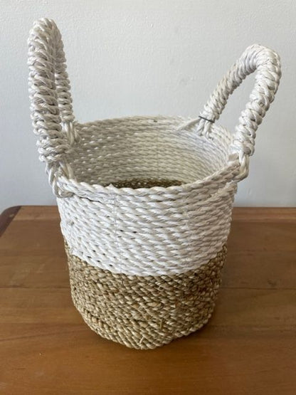 White Seagrass Basket Set – Set of 3  | Handmade & Eco-friendly