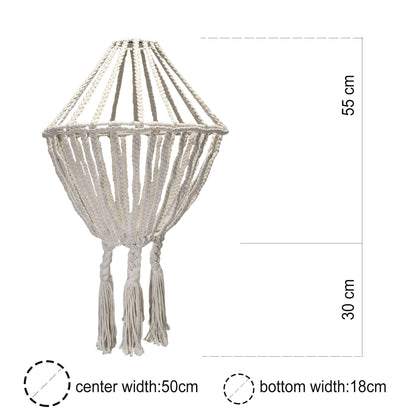 Macrame Large Drop Chandelier – Black | Hand-Woven Cotton