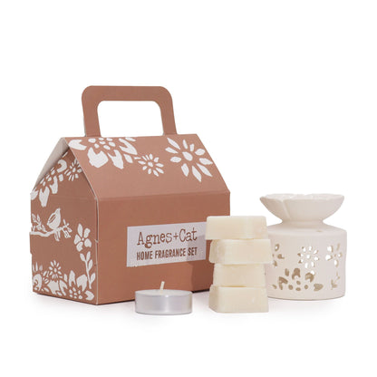 Agnes & Cat Fragrance Gift Set – Moroccan | Oil Burner, Wax Melts & Tealight