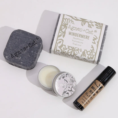 Agnes & Cat Wellness Gift Set – Lake Breeze | Shampoo Bar, Soap, Lip Balm & Roll-on