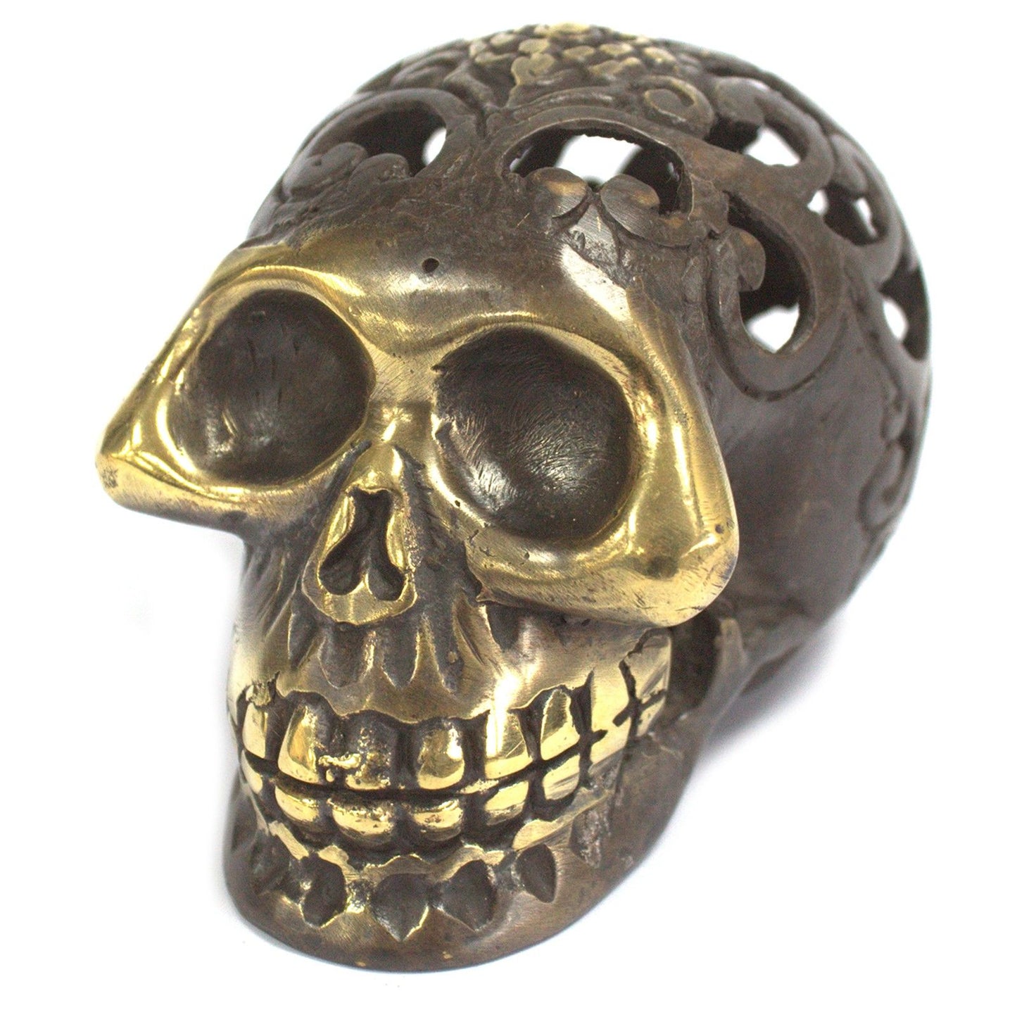 Vintage Brass Skull – Large | Halloween Decor