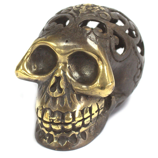 Vintage Brass Skull – Large | Halloween Decor