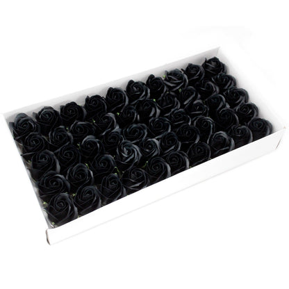 Craft Soap Flowers – Medium Black Rose | Pack of 10