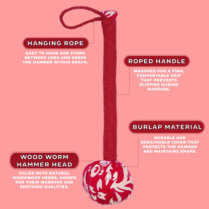 Wormwood Massage Hammer – Red | TCM Tapping Therapy