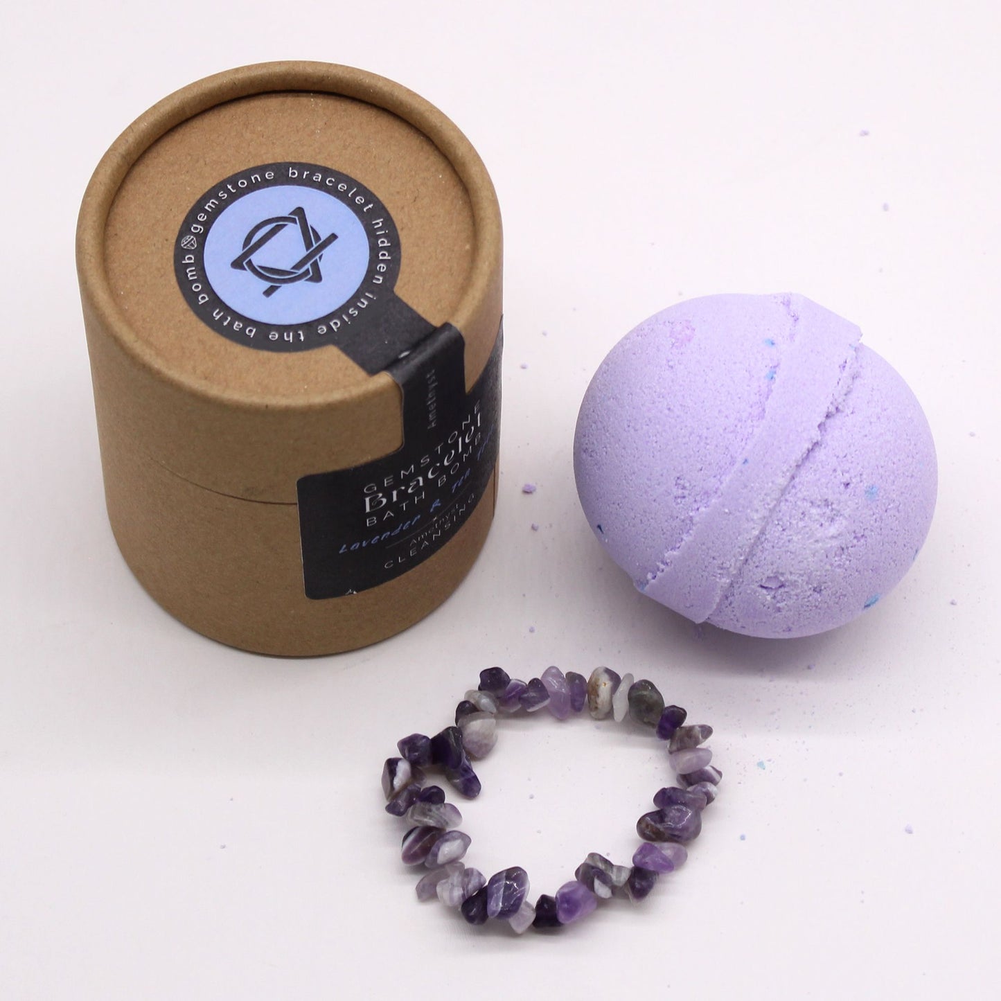 Gemstone Bracelet Bath Bomb – Amethyst | Lavender, Tea Tree & Shea Butter