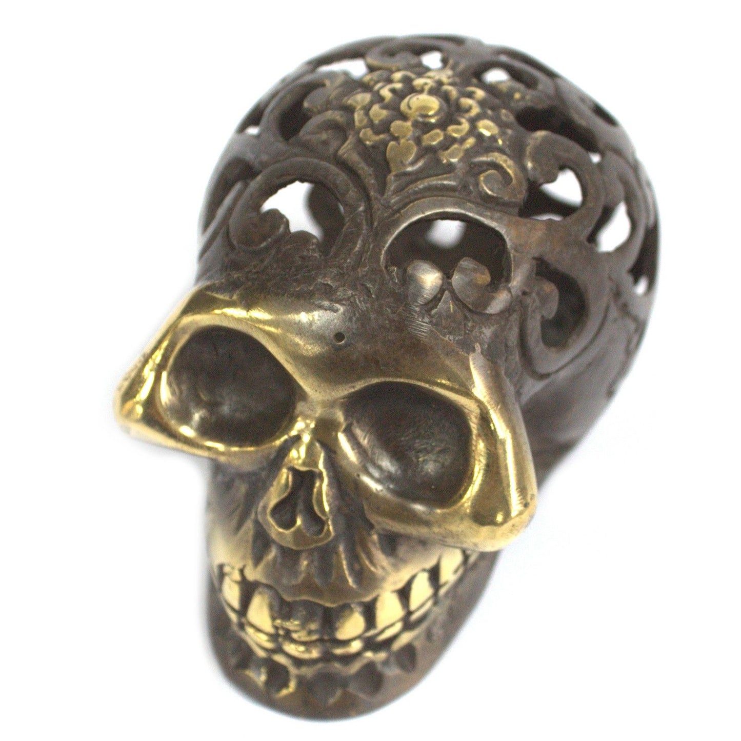 Vintage Brass Skull – Large | Halloween Decor