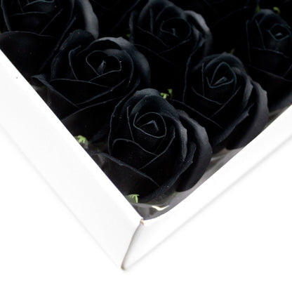 Craft Soap Flowers – Medium Black Rose | Pack of 10