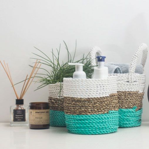 White Seagrass Basket Set – Set of 3  | Handmade & Eco-friendly