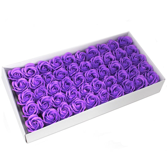 Craft Soap Flowers – Medium Lavender Roses | Pack of 10
