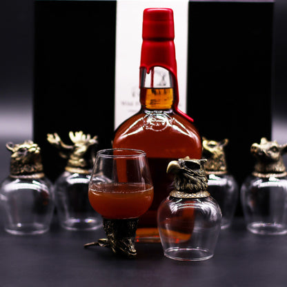 Wild Forest Creatures Bottom Up Glasses – 100ml x Set of 6 | Antique Bronze