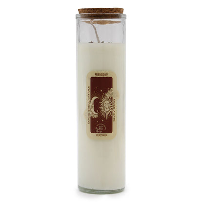 Magic Spell Candle - Friendship | Soy Wax with Moss Agate Gemstones & Velvet Moon Fragrance