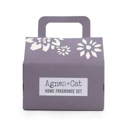 Agnes & Cat Fragrance Gift Set – Windermere | Oil Burner, Wax Melts & Tealight