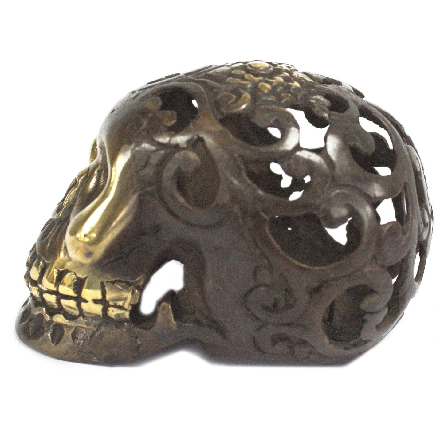 Vintage Brass Skull – Large | Halloween Decor