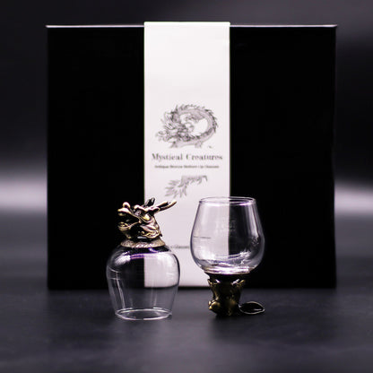 Mystical Creatures Bottom Up Glasses – 100ml x Set of 6 | Antique Bronze