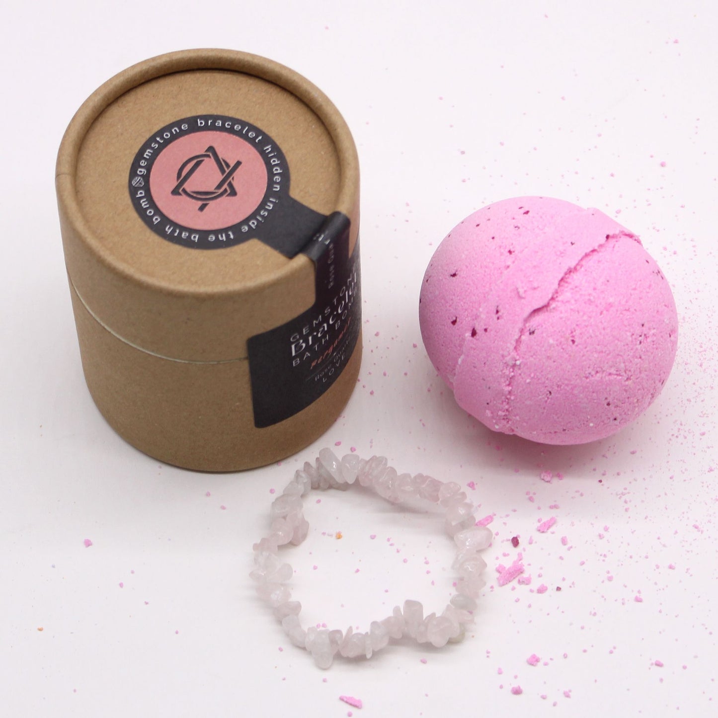 Gemstone Bracelet Bath Bomb – Rose Quartz | Bergamot & Shea Butter