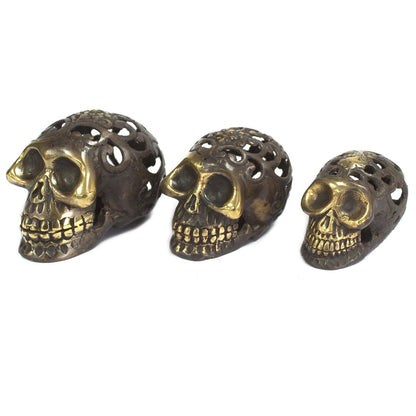 Vintage Brass Skull – Large | Halloween Decor