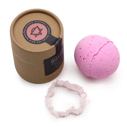Gemstone Bracelet Bath Bomb – Rose Quartz | Bergamot & Shea Butter